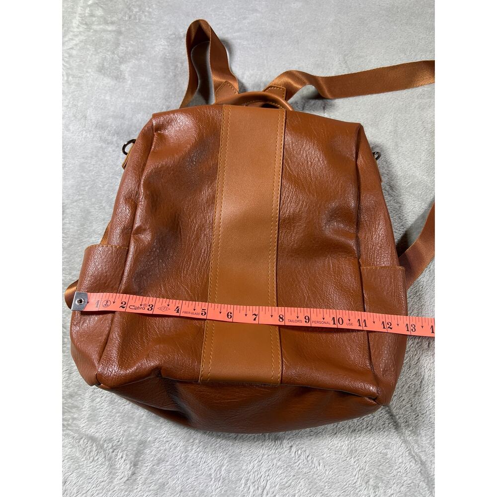 Brown Soft Leather Backpack Slouchy Minimal Travel Festival Coachella Bag - Picture 11 of 12